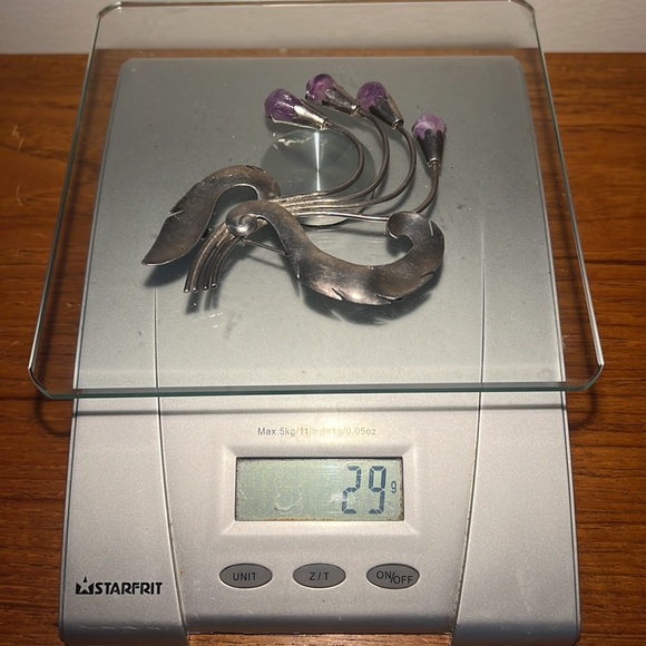 1930 art deco Vintage sterling silver amethyst brooch vintage antique jewelry - Picture 9 of 9